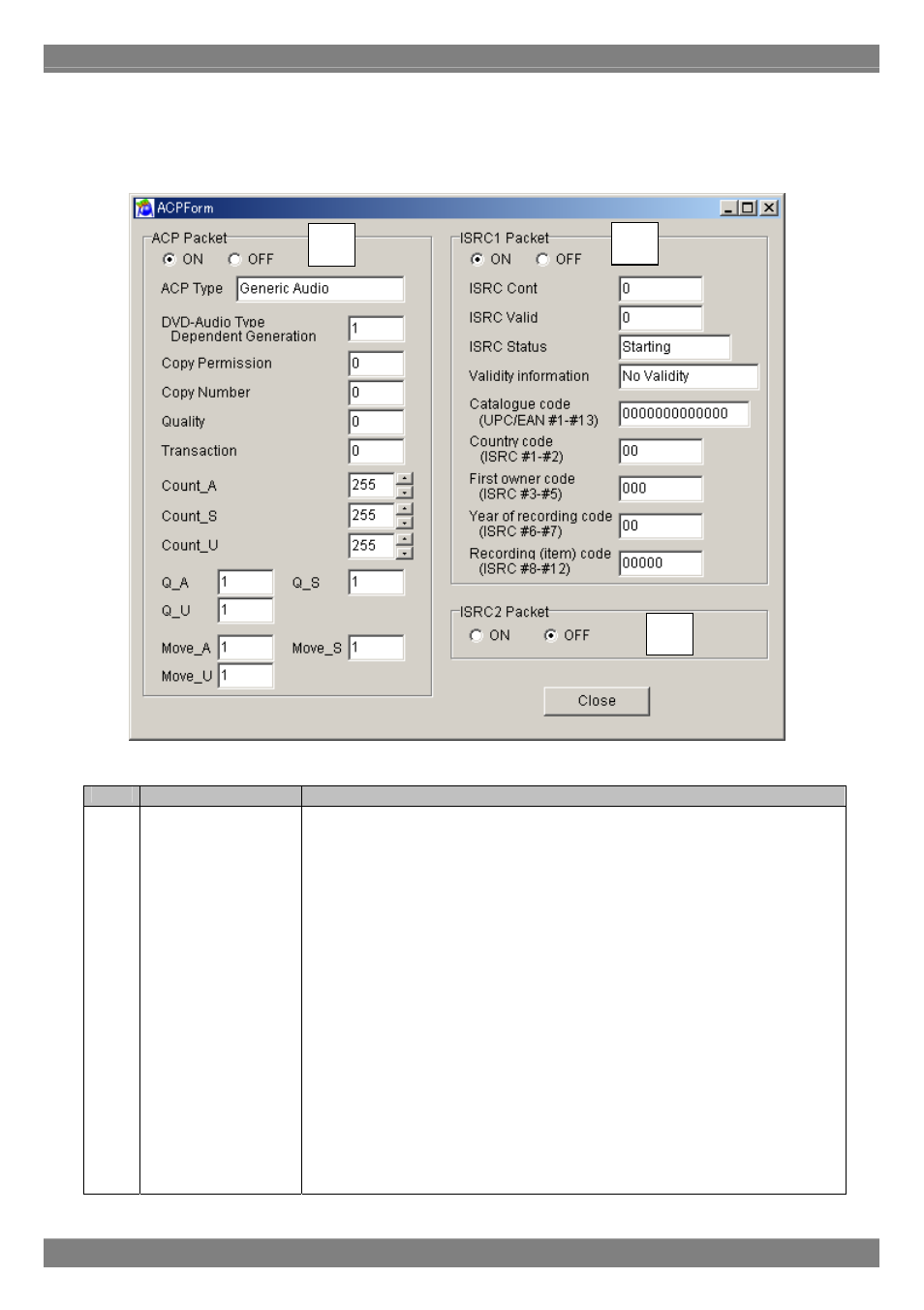 Acp data setting screen | Astro Design PORTABLE SIGNAL GENERATOR PROGRAMMING SOFTWARE SP-8848 User Manual | Page 56 / 127
