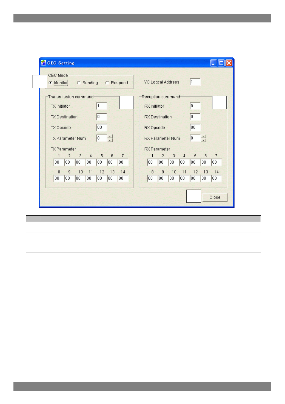 Cec data setting screen | Astro Design PORTABLE SIGNAL GENERATOR PROGRAMMING SOFTWARE SP-8848 User Manual | Page 58 / 127