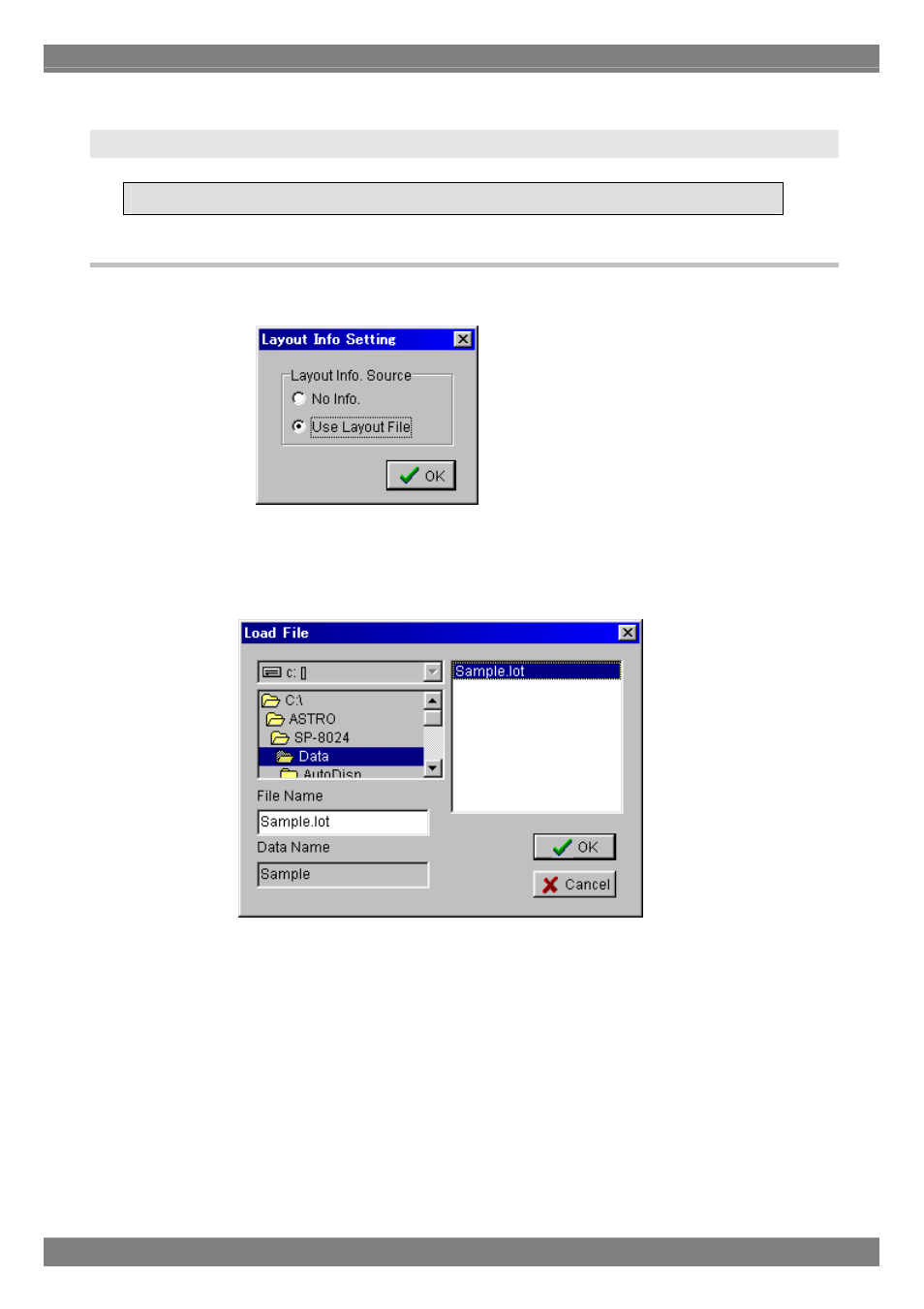 Selecting and editing the layout data files, Startup method | Astro Design PORTABLE SIGNAL GENERATOR PROGRAMMING SOFTWARE SP-8848 User Manual | Page 86 / 127