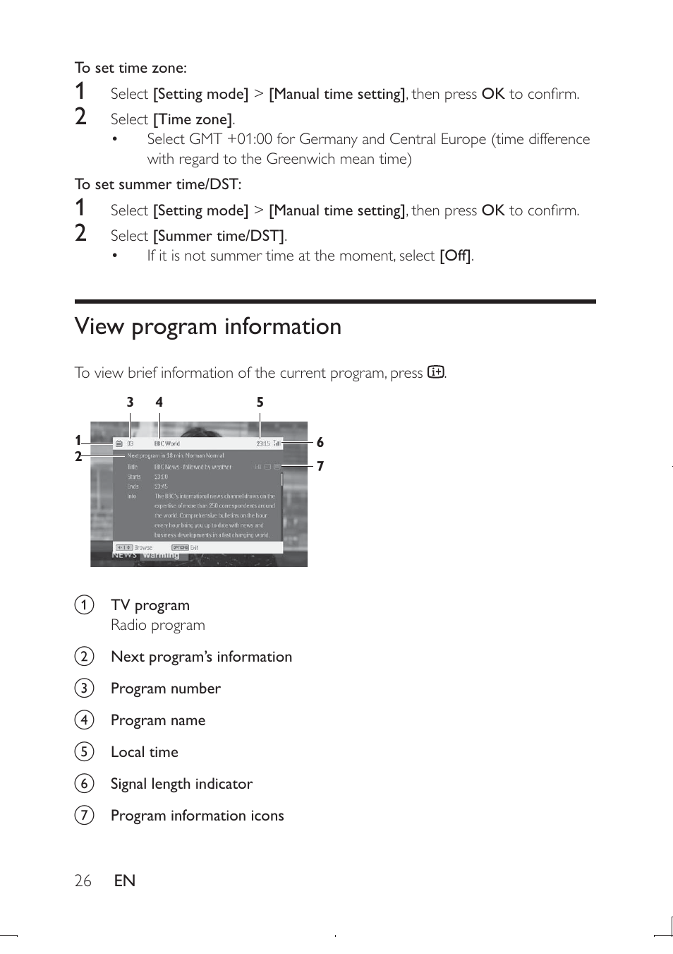 View program information | Philips PD9003-12 User Manual | Page 25 / 32