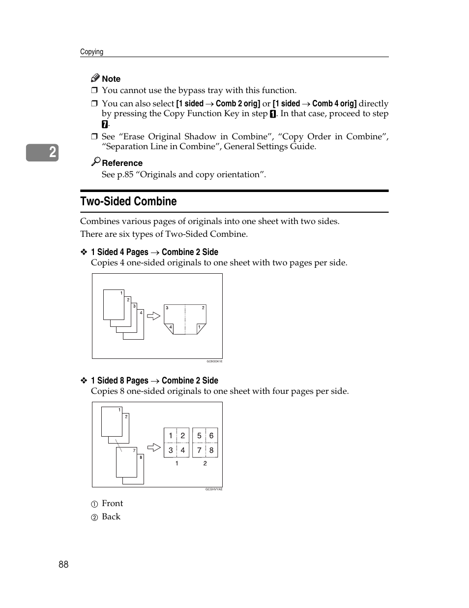 Two-sided combine, See p.88 “two-sided combine | Aristokraft LD425C User Manual | Page 110 / 206