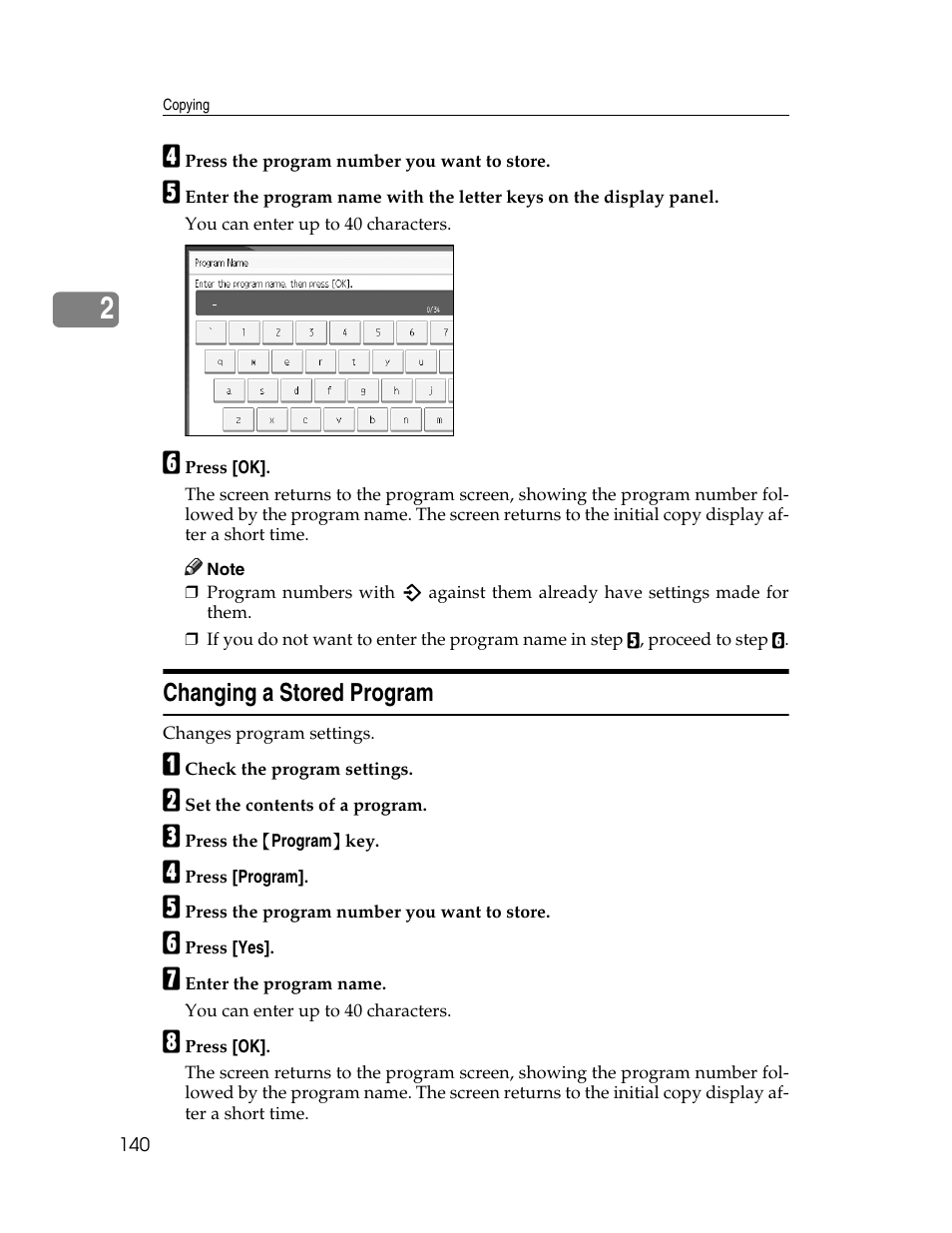 Changing a stored program | Aristokraft LD425C User Manual | Page 162 / 206