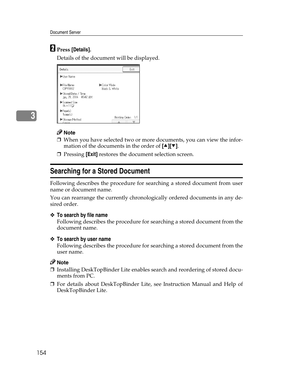 Searching for a stored document | Aristokraft LD425C User Manual | Page 176 / 206