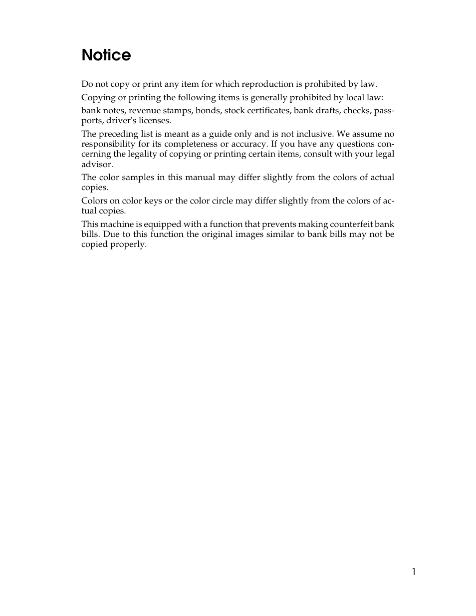 Notice | Aristokraft LD425C User Manual | Page 23 / 206