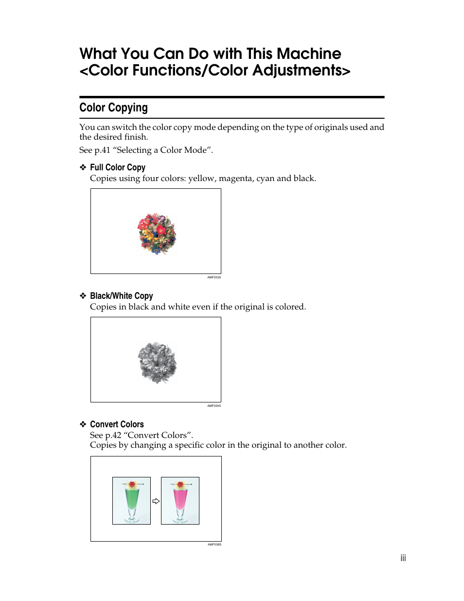 Color copying | Aristokraft LD425C User Manual | Page 5 / 206
