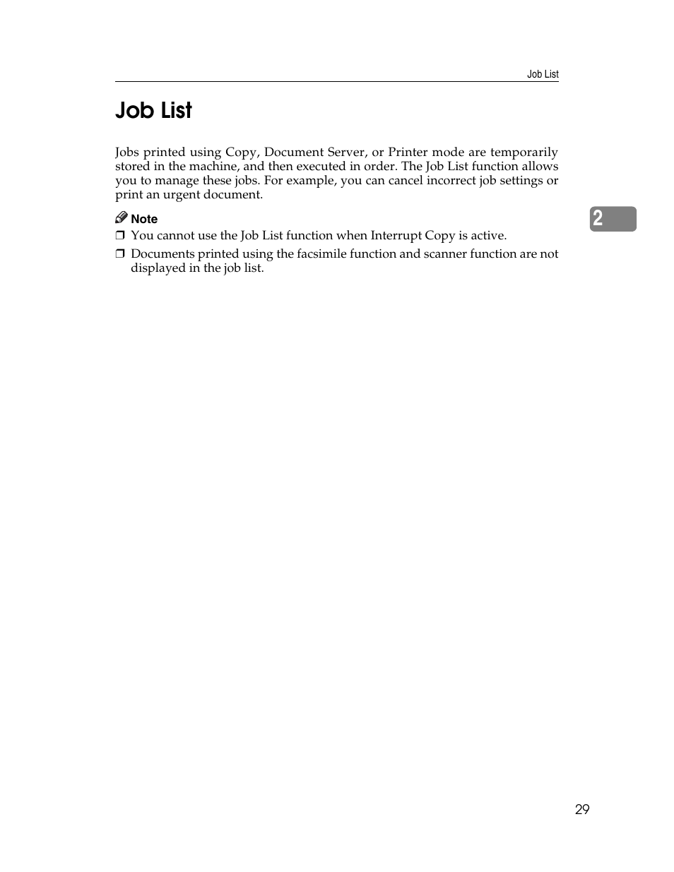 Job list, 2job list | Aristokraft LD425C User Manual | Page 51 / 206