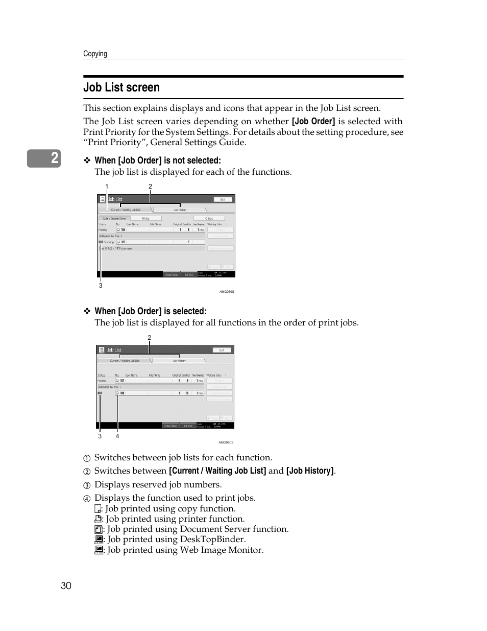 Job list screen | Aristokraft LD425C User Manual | Page 52 / 206