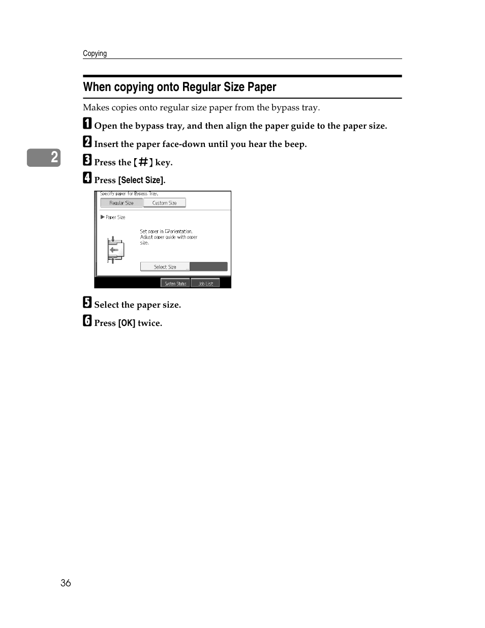 When copying onto regular size paper | Aristokraft LD425C User Manual | Page 58 / 206