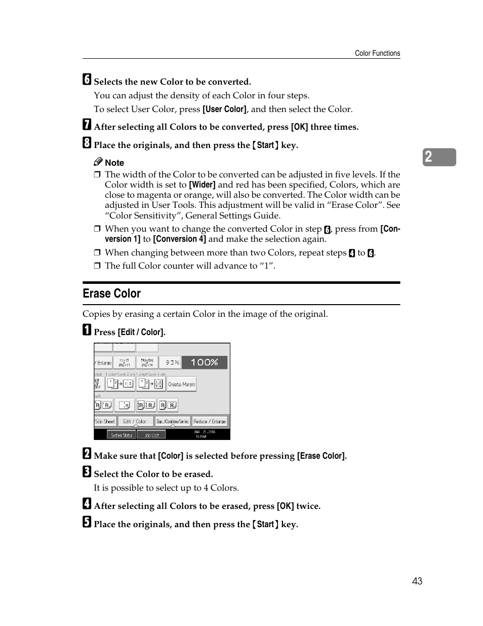 Erase color | Aristokraft LD425C User Manual | Page 65 / 206