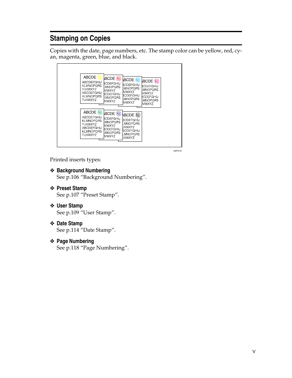 Stamping on copies | Aristokraft LD425C User Manual | Page 7 / 206