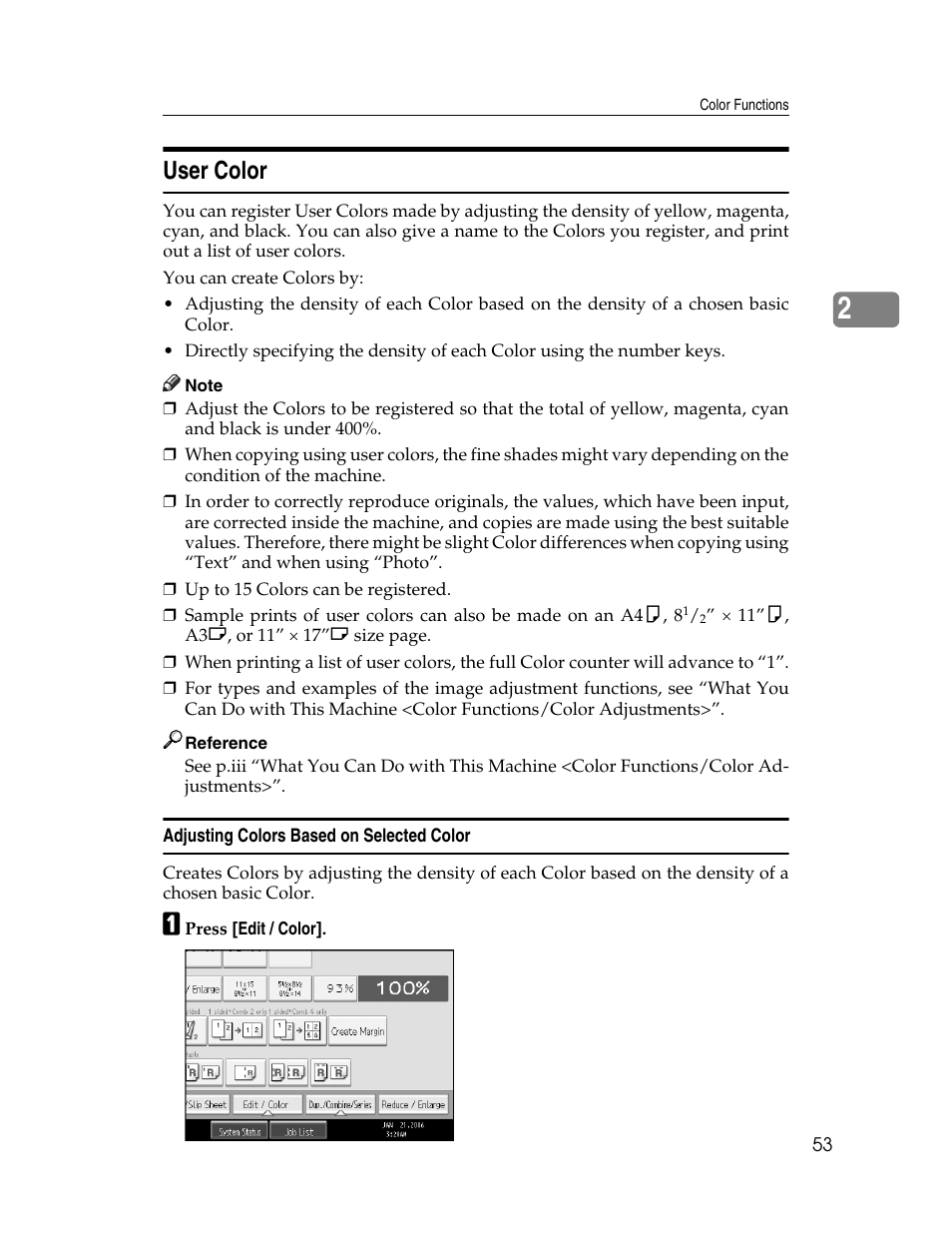User color, Adjusting colors based on selected color | Aristokraft LD425C User Manual | Page 75 / 206