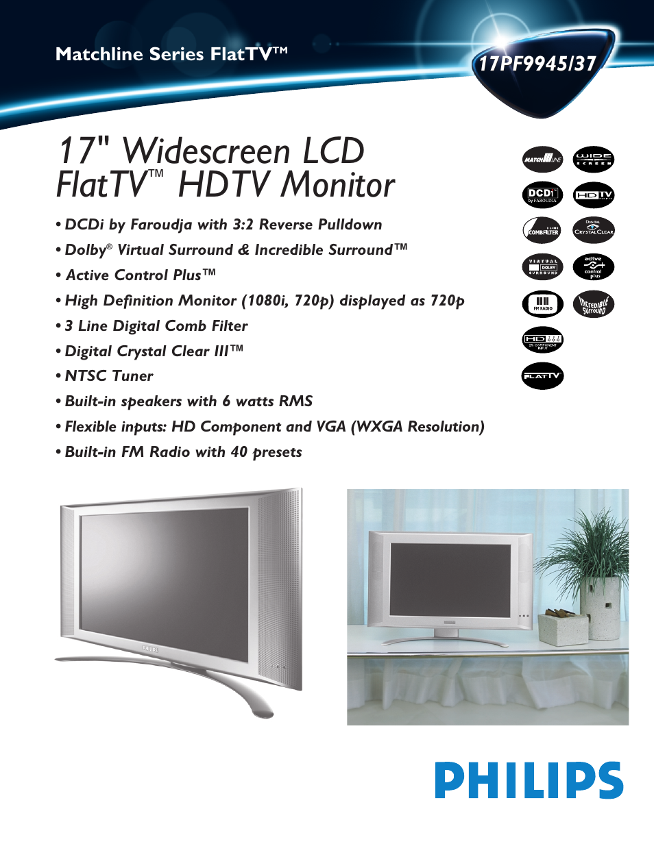 Philips 17PF9945-99 User Manual | 2 pages