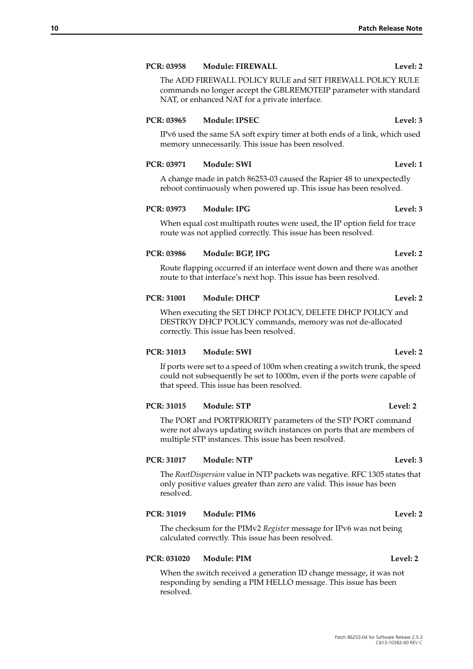 Allied Telesis Rapier Series User Manual | Page 10 / 22