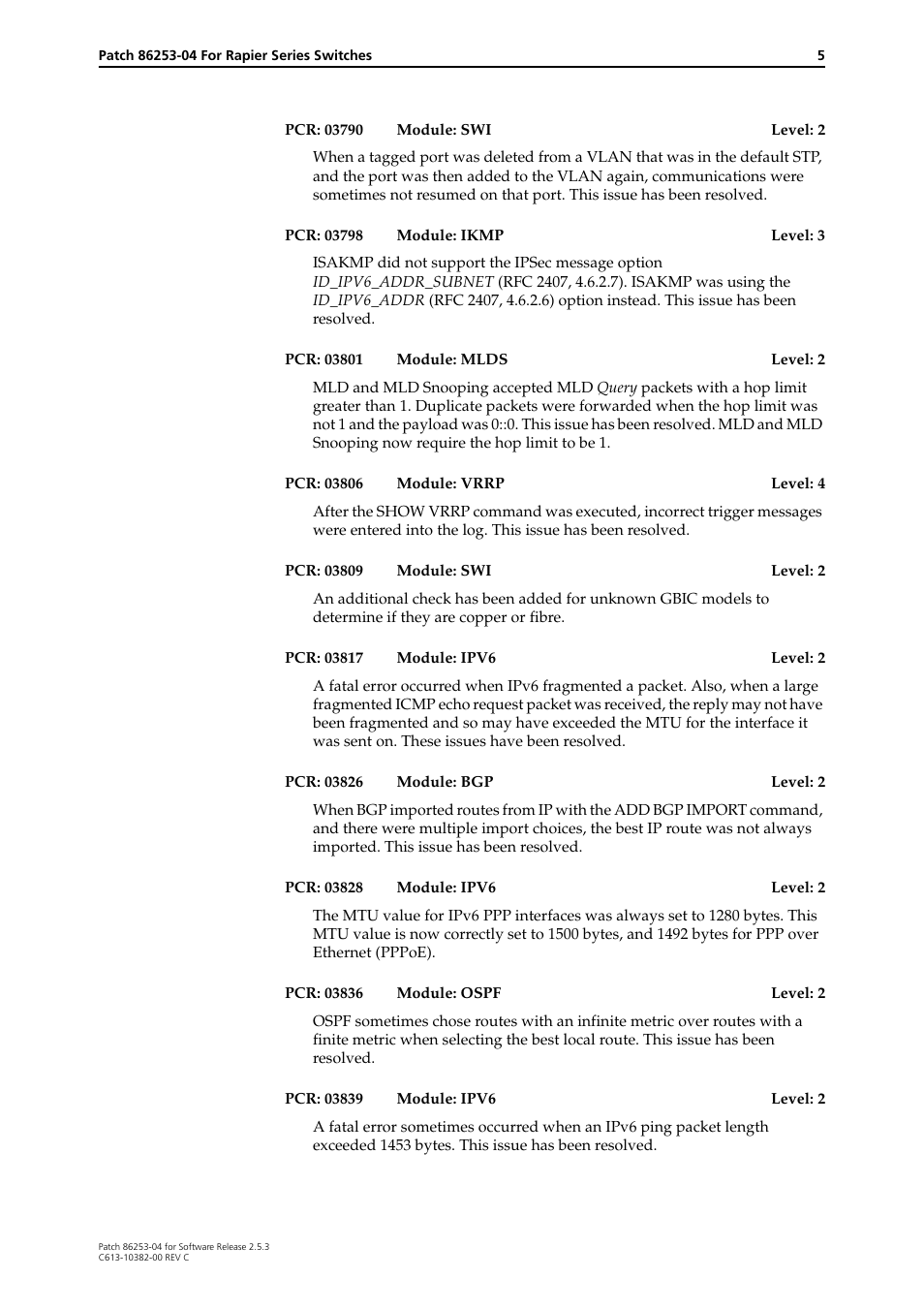 Allied Telesis Rapier Series User Manual | Page 5 / 22