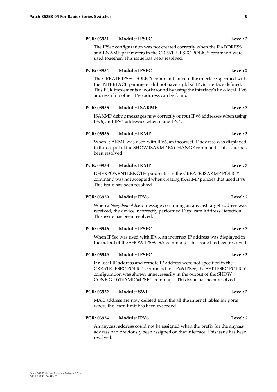 Allied Telesis Rapier Series User Manual | Page 9 / 22