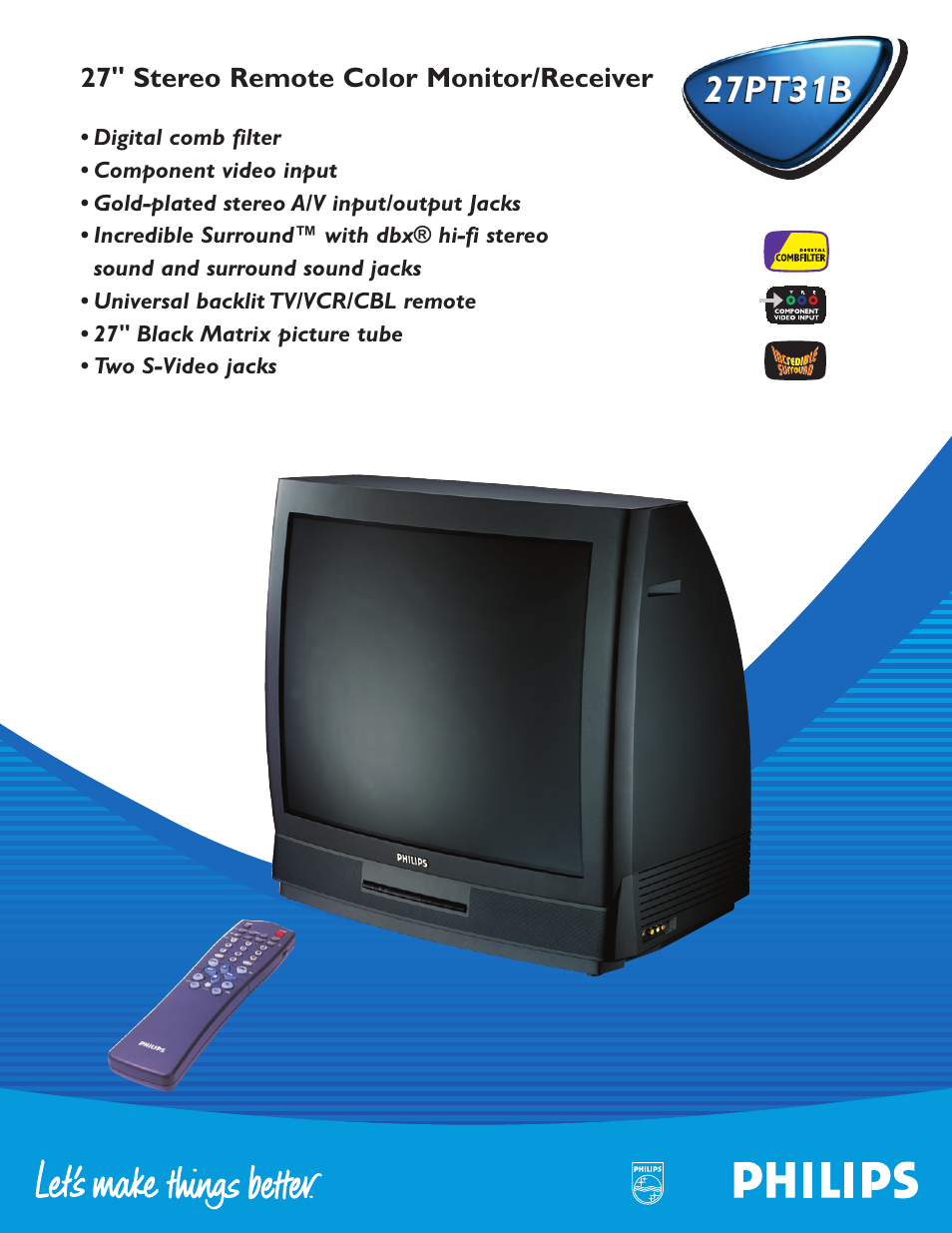 Philips 27PT31B User Manual | 2 pages
