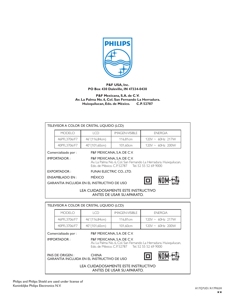 Philips 46PFL3706-F7 User Manual | Page 36 / 36