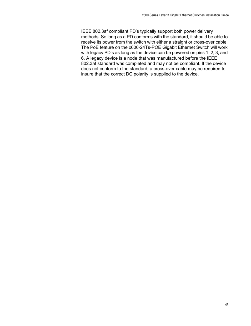 Allied Telesis Layer 3 Gigabit Ethernet Switch x600-24Ts-POE User Manual | Page 43 / 110
