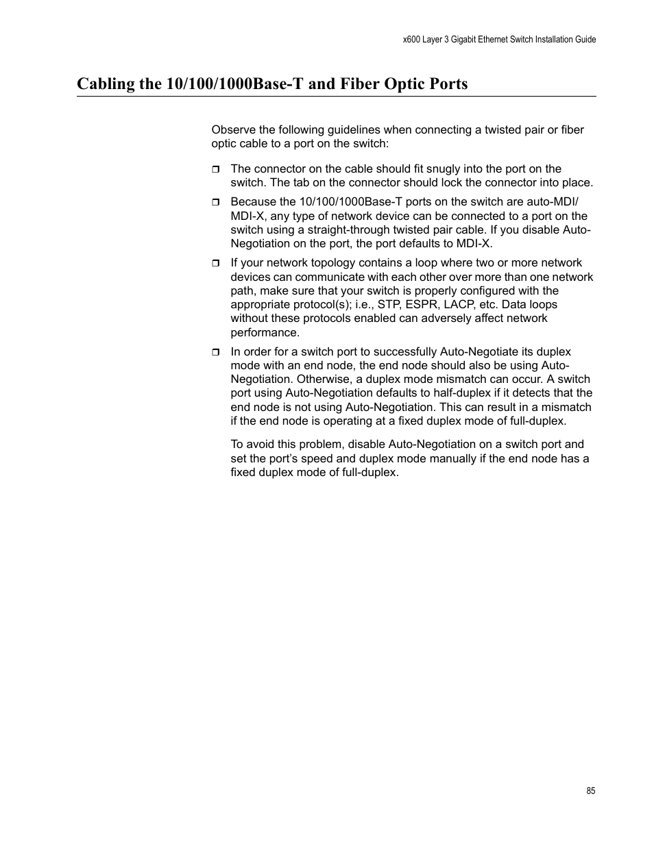 Allied Telesis Layer 3 Gigabit Ethernet Switch x600-24Ts-POE User Manual | Page 85 / 110