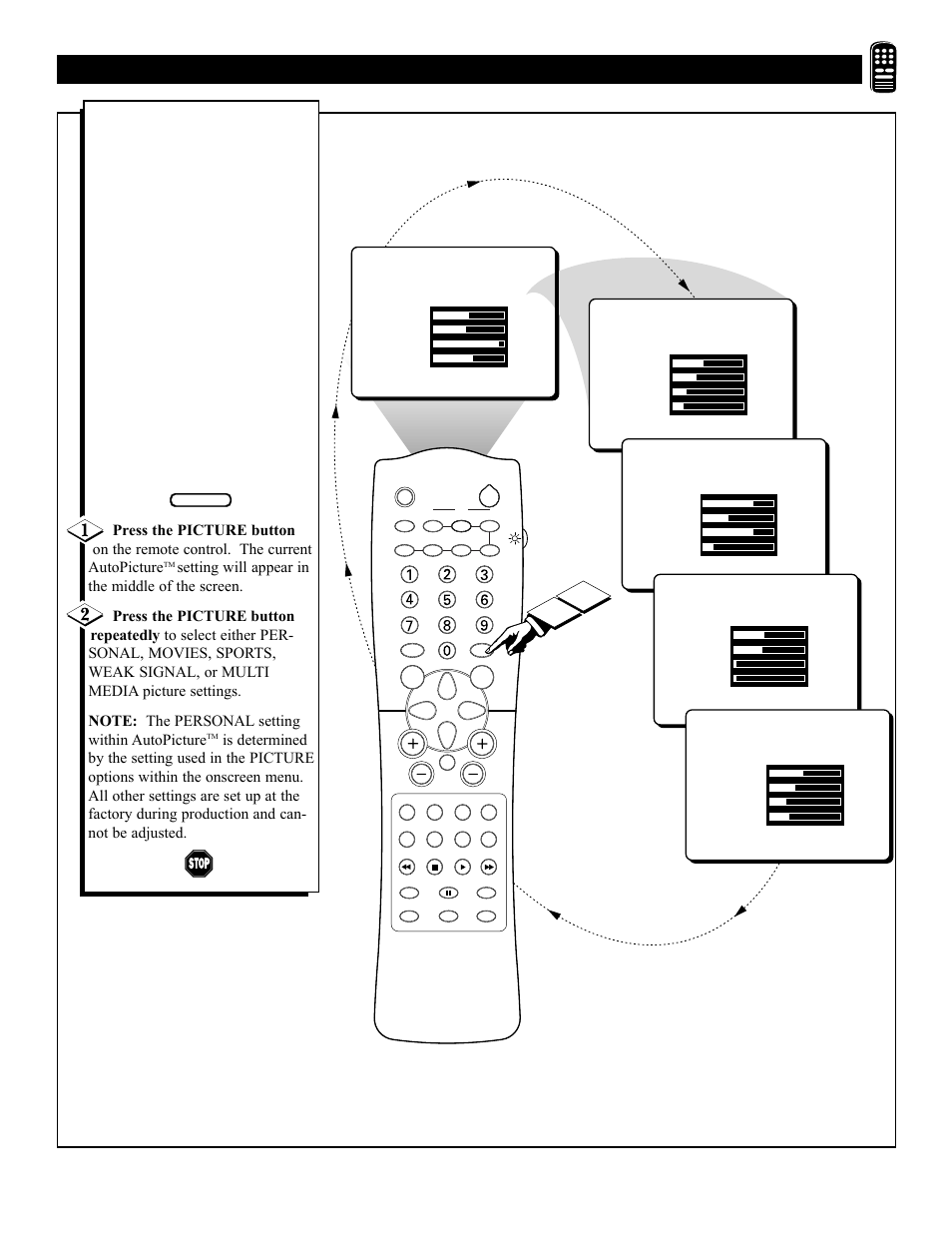 Emote, Ontrol, Sing | Icture | Philips 32PT71B User Manual | Page 41 / 56