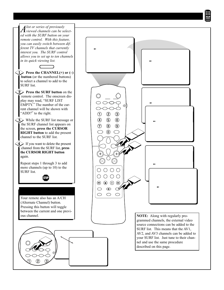 Emote, Ontrol, Sing | Hannel, A/ch b | Philips 32PT71B User Manual | Page 43 / 56