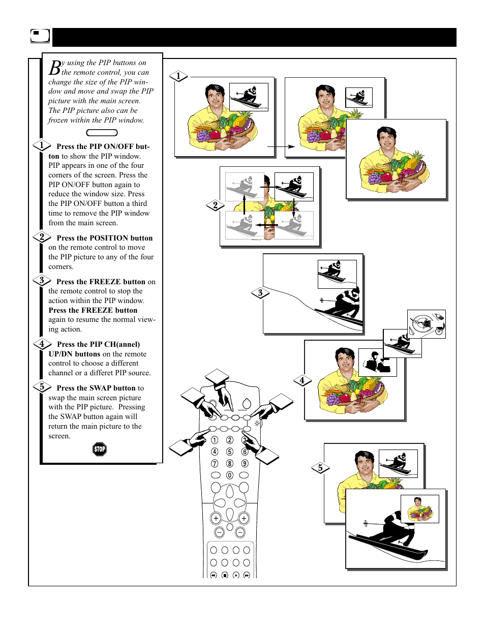 Pip – r, Emote, Ontrol | Uttons | Philips 32PT71B User Manual | Page 46 / 56