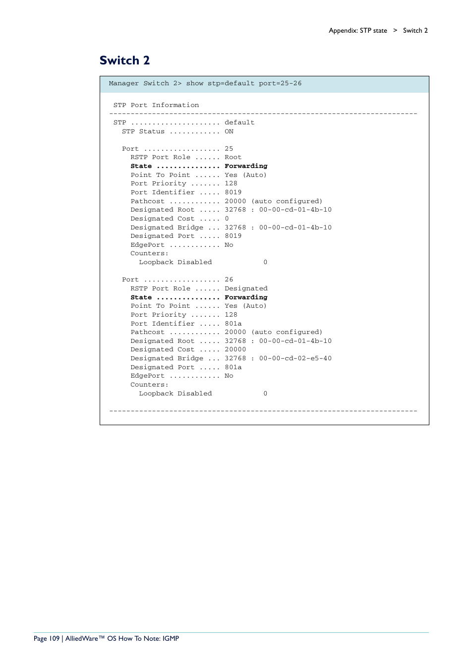 Switch 2 | Allied Telesis AR400 User Manual | Page 109 / 110