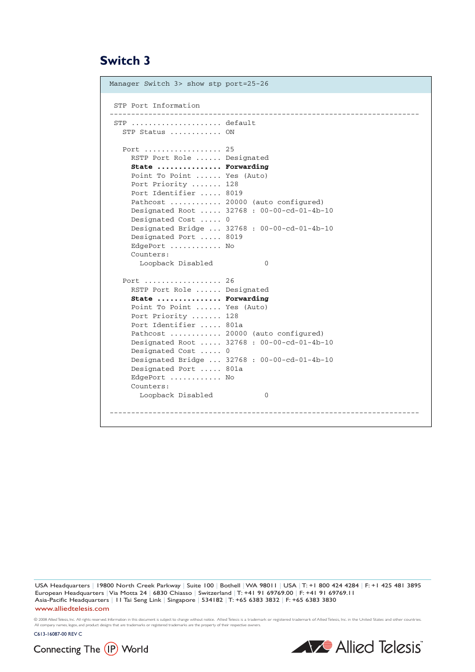 Switch 3 | Allied Telesis AR400 User Manual | Page 110 / 110