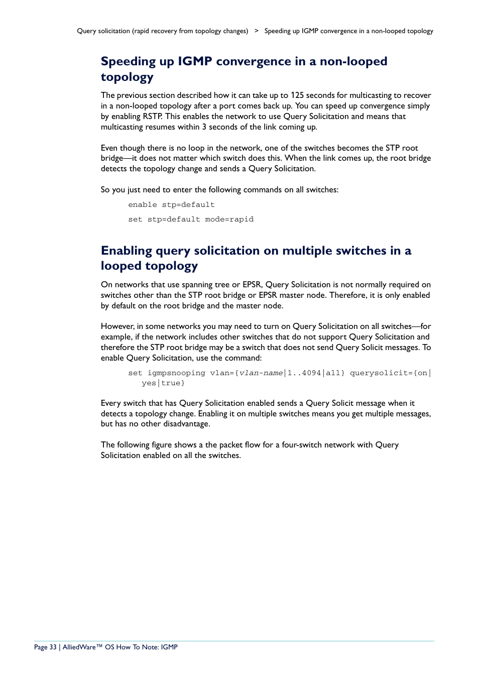 Speeding up igmp | Allied Telesis AR400 User Manual | Page 33 / 110
