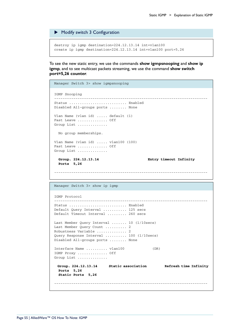 Modify switch 3 configuration | Allied Telesis AR400 User Manual | Page 55 / 110
