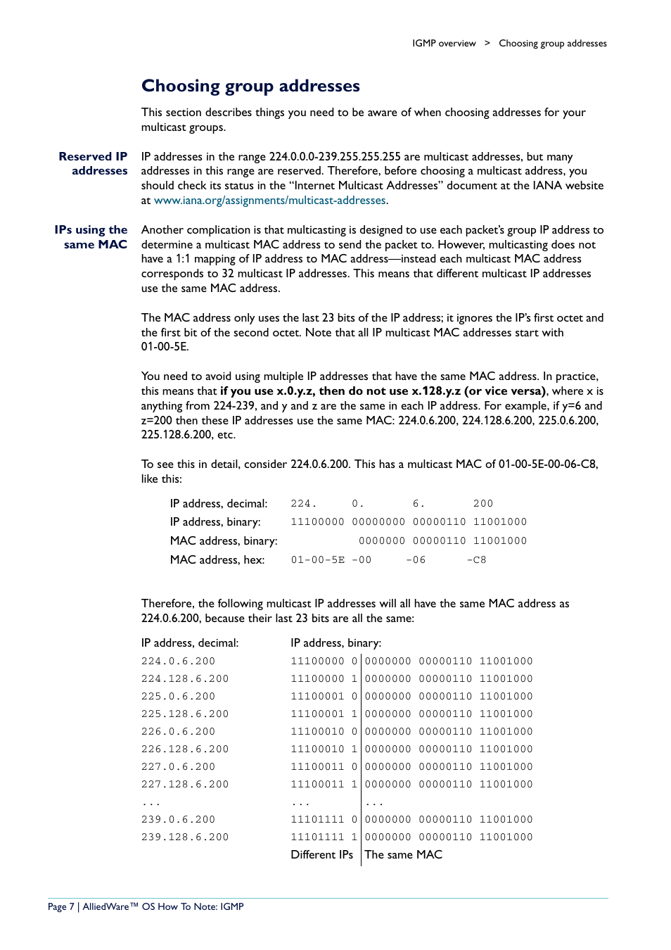 Choosing group addresses | Allied Telesis AR400 User Manual | Page 7 / 110