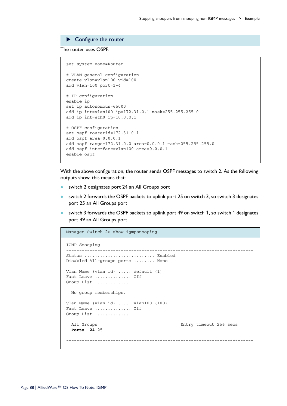 Configure the router | Allied Telesis AR400 User Manual | Page 88 / 110