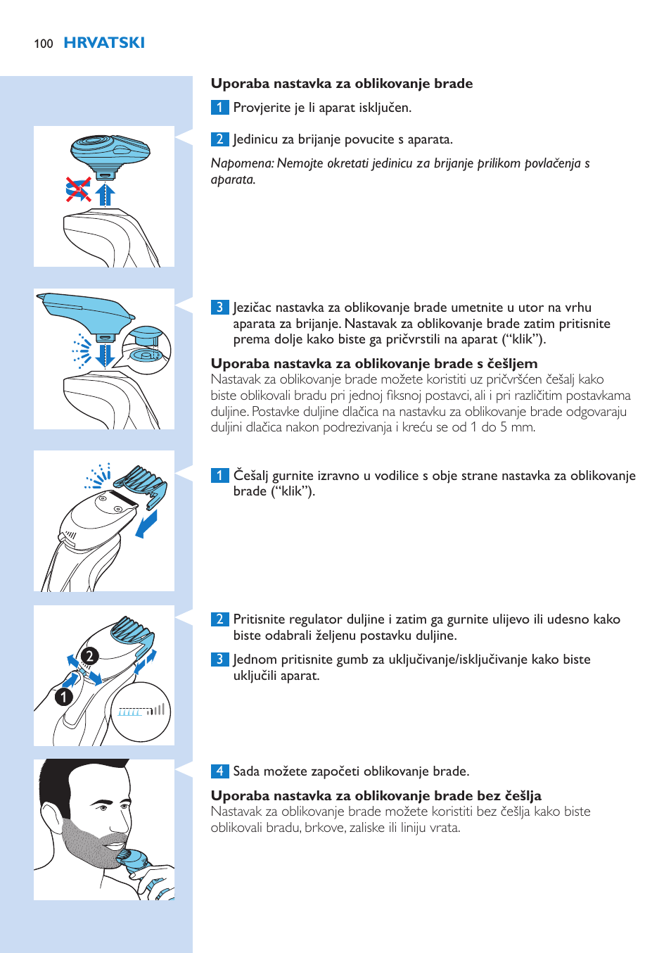 Philips Norelco SHAVER Series 9000 wet and dry electric shaver S9721-84 V-Track Precision Blades Contour Detect Technology SmartClean System PRO Digital User Interface with SmartClean System PRO and Aquatec Wet & Dry User Manual | Page 100 / 352