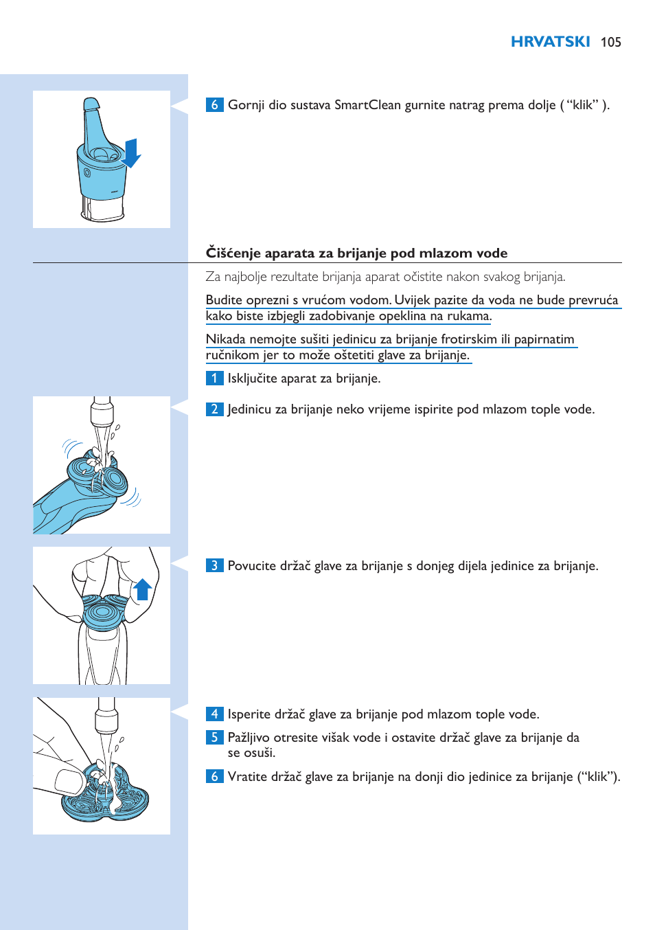 Philips Norelco SHAVER Series 9000 wet and dry electric shaver S9721-84 V-Track Precision Blades Contour Detect Technology SmartClean System PRO Digital User Interface with SmartClean System PRO and Aquatec Wet & Dry User Manual | Page 105 / 352