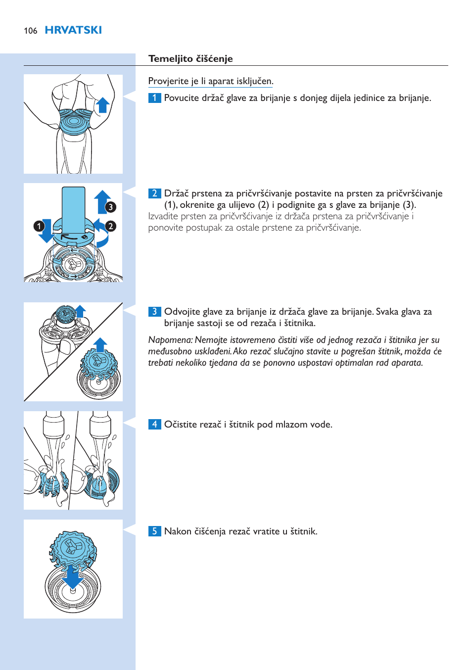 Philips Norelco SHAVER Series 9000 wet and dry electric shaver S9721-84 V-Track Precision Blades Contour Detect Technology SmartClean System PRO Digital User Interface with SmartClean System PRO and Aquatec Wet & Dry User Manual | Page 106 / 352