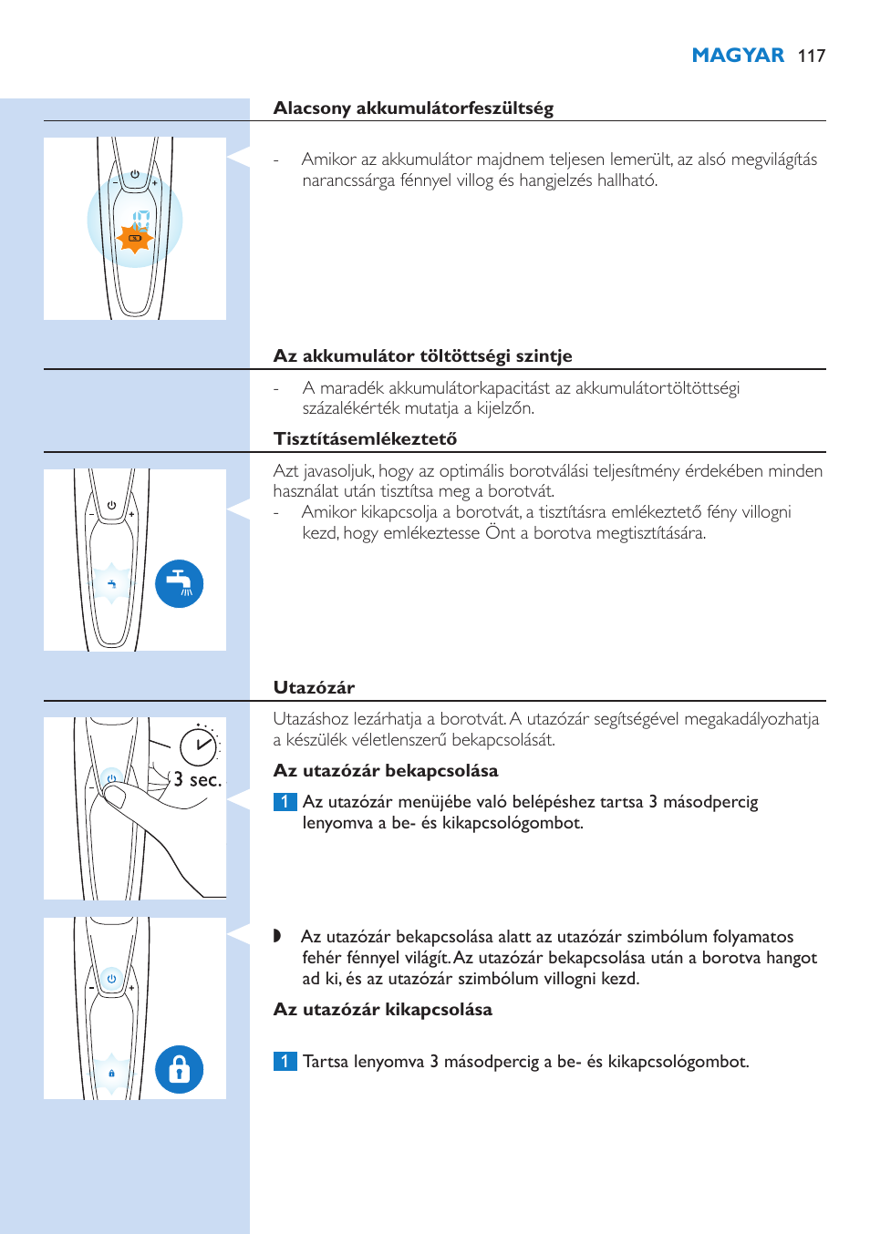 Philips Norelco SHAVER Series 9000 wet and dry electric shaver S9721-84 V-Track Precision Blades Contour Detect Technology SmartClean System PRO Digital User Interface with SmartClean System PRO and Aquatec Wet & Dry User Manual | Page 117 / 352