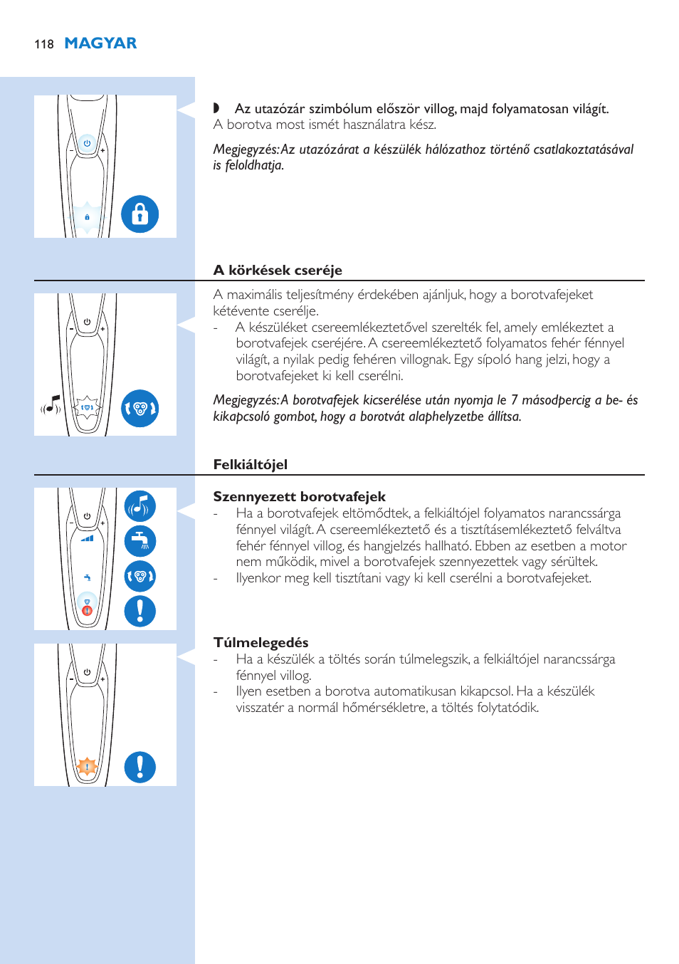 Philips Norelco SHAVER Series 9000 wet and dry electric shaver S9721-84 V-Track Precision Blades Contour Detect Technology SmartClean System PRO Digital User Interface with SmartClean System PRO and Aquatec Wet & Dry User Manual | Page 118 / 352