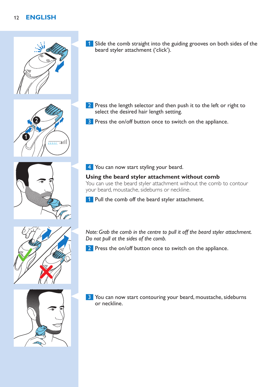 Philips Norelco SHAVER Series 9000 wet and dry electric shaver S9721-84 V-Track Precision Blades Contour Detect Technology SmartClean System PRO Digital User Interface with SmartClean System PRO and Aquatec Wet & Dry User Manual | Page 12 / 352