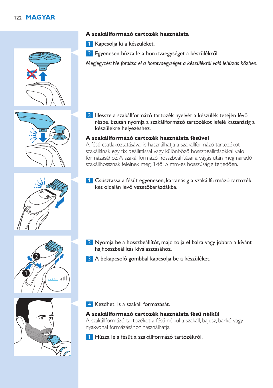 Philips Norelco SHAVER Series 9000 wet and dry electric shaver S9721-84 V-Track Precision Blades Contour Detect Technology SmartClean System PRO Digital User Interface with SmartClean System PRO and Aquatec Wet & Dry User Manual | Page 122 / 352