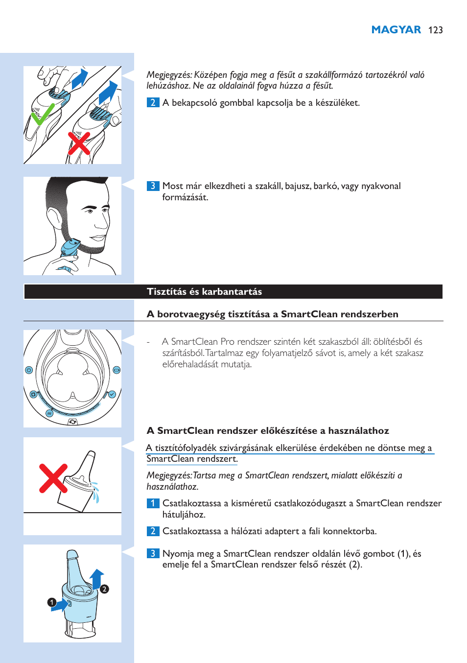Philips Norelco SHAVER Series 9000 wet and dry electric shaver S9721-84 V-Track Precision Blades Contour Detect Technology SmartClean System PRO Digital User Interface with SmartClean System PRO and Aquatec Wet & Dry User Manual | Page 123 / 352