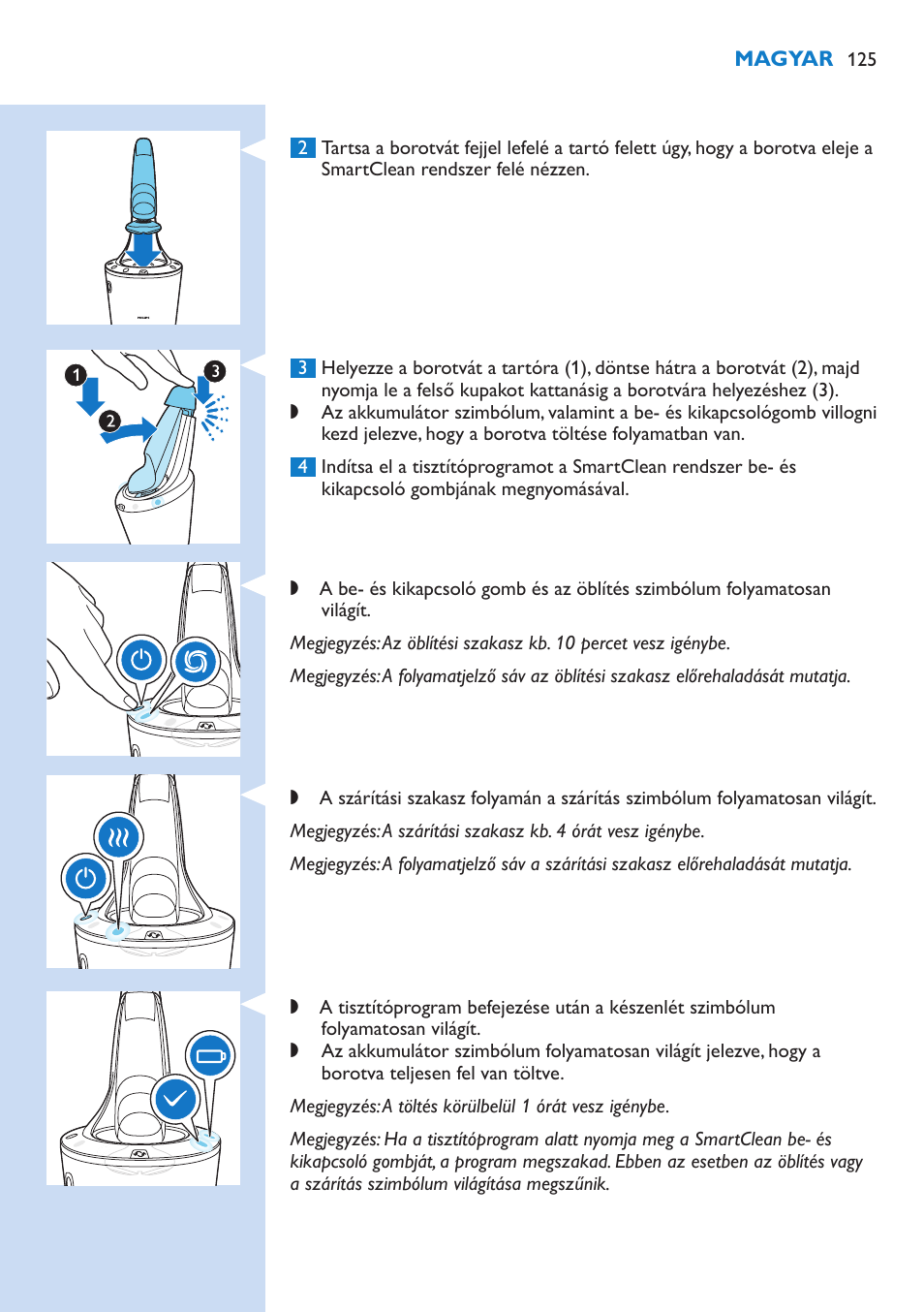 Philips Norelco SHAVER Series 9000 wet and dry electric shaver S9721-84 V-Track Precision Blades Contour Detect Technology SmartClean System PRO Digital User Interface with SmartClean System PRO and Aquatec Wet & Dry User Manual | Page 125 / 352