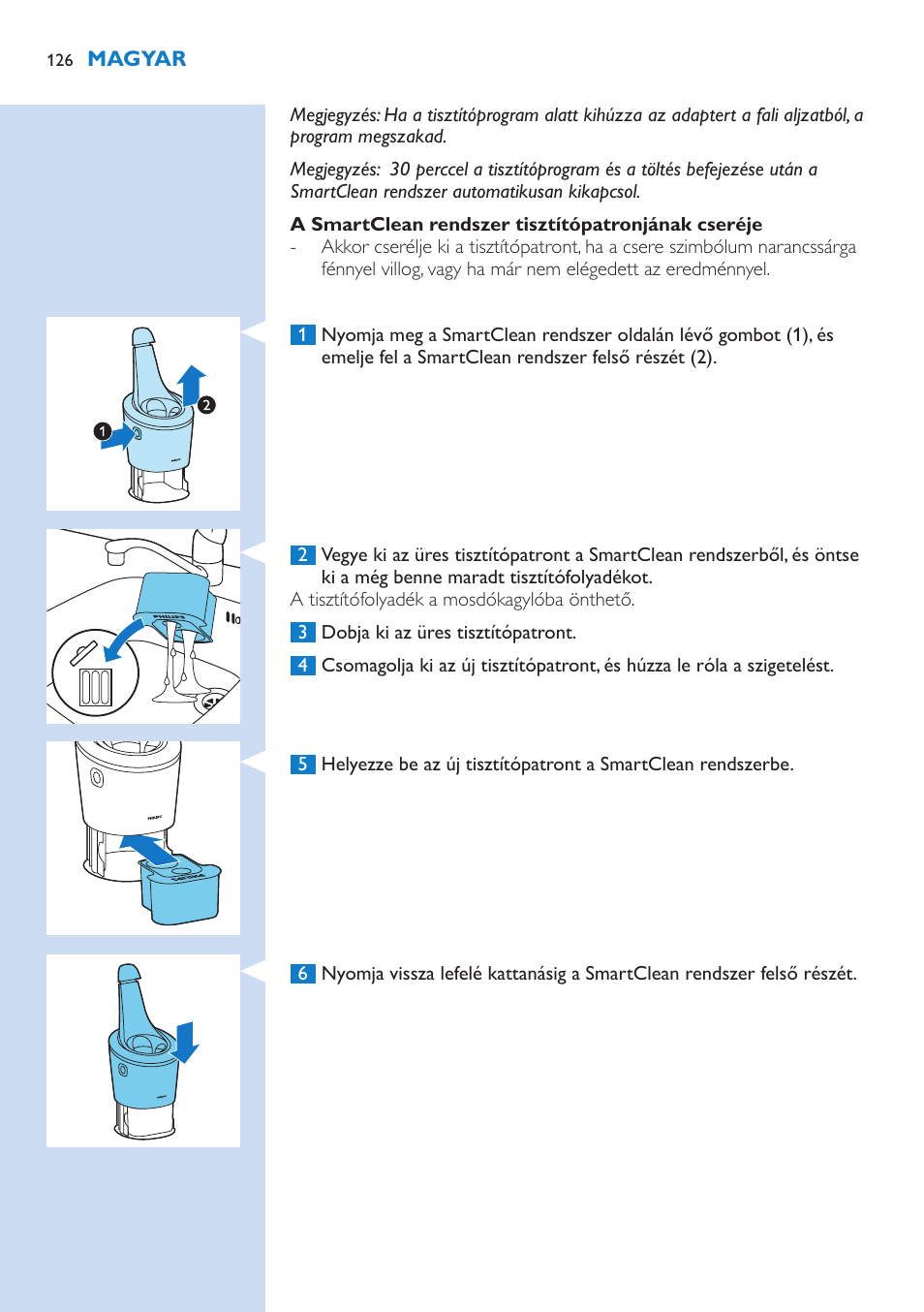 Philips Norelco SHAVER Series 9000 wet and dry electric shaver S9721-84 V-Track Precision Blades Contour Detect Technology SmartClean System PRO Digital User Interface with SmartClean System PRO and Aquatec Wet & Dry User Manual | Page 126 / 352