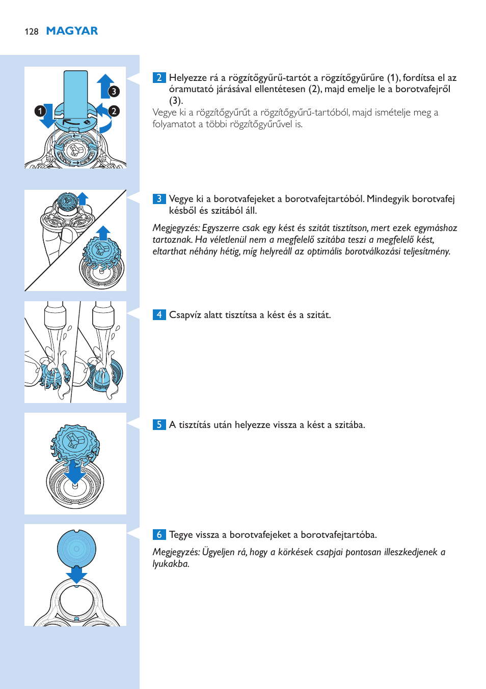 Philips Norelco SHAVER Series 9000 wet and dry electric shaver S9721-84 V-Track Precision Blades Contour Detect Technology SmartClean System PRO Digital User Interface with SmartClean System PRO and Aquatec Wet & Dry User Manual | Page 128 / 352