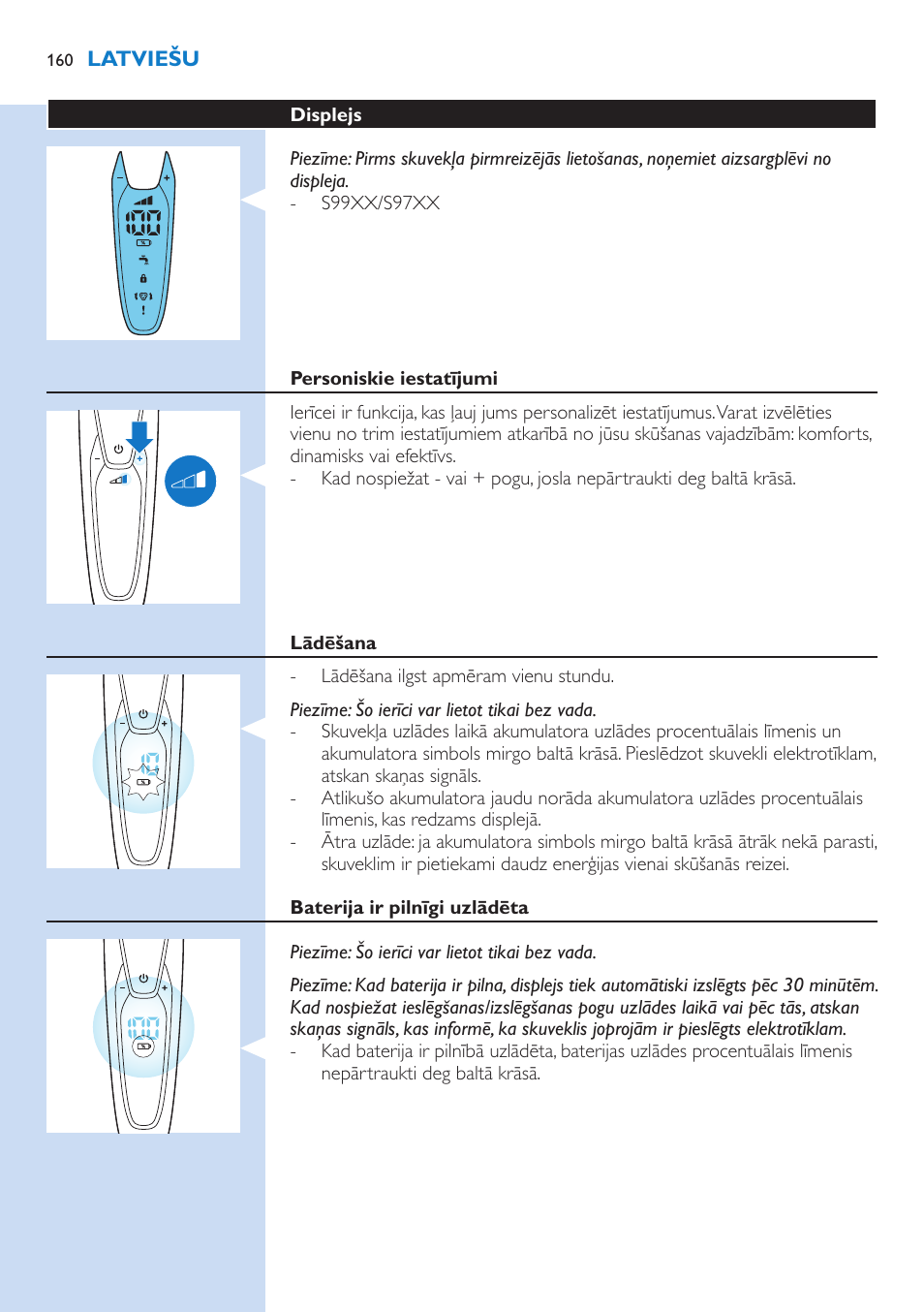 Philips Norelco SHAVER Series 9000 wet and dry electric shaver S9721-84 V-Track Precision Blades Contour Detect Technology SmartClean System PRO Digital User Interface with SmartClean System PRO and Aquatec Wet & Dry User Manual | Page 160 / 352