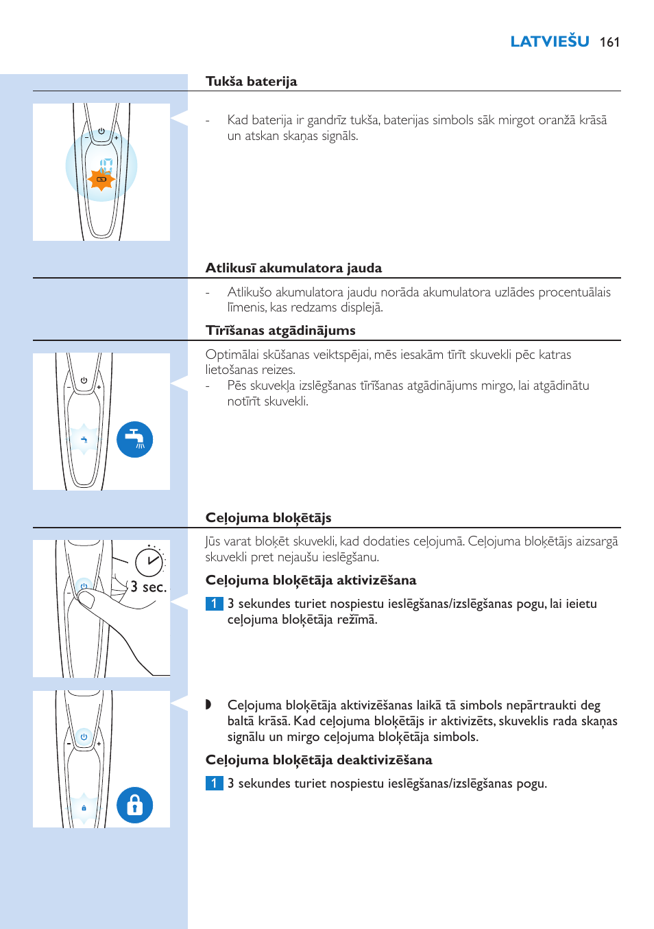 Philips Norelco SHAVER Series 9000 wet and dry electric shaver S9721-84 V-Track Precision Blades Contour Detect Technology SmartClean System PRO Digital User Interface with SmartClean System PRO and Aquatec Wet & Dry User Manual | Page 161 / 352