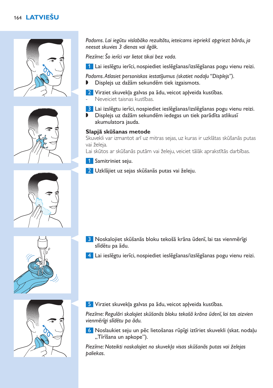 Philips Norelco SHAVER Series 9000 wet and dry electric shaver S9721-84 V-Track Precision Blades Contour Detect Technology SmartClean System PRO Digital User Interface with SmartClean System PRO and Aquatec Wet & Dry User Manual | Page 164 / 352