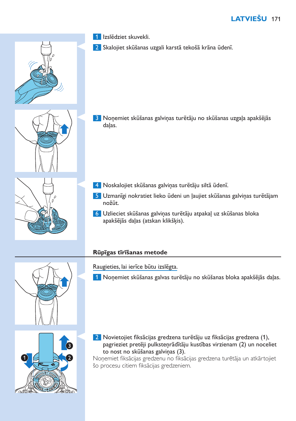 Philips Norelco SHAVER Series 9000 wet and dry electric shaver S9721-84 V-Track Precision Blades Contour Detect Technology SmartClean System PRO Digital User Interface with SmartClean System PRO and Aquatec Wet & Dry User Manual | Page 171 / 352