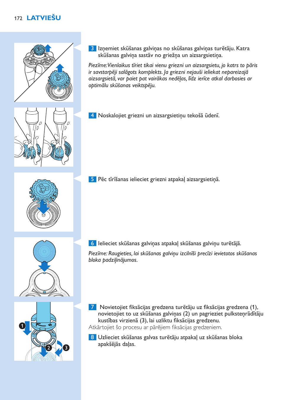 Philips Norelco SHAVER Series 9000 wet and dry electric shaver S9721-84 V-Track Precision Blades Contour Detect Technology SmartClean System PRO Digital User Interface with SmartClean System PRO and Aquatec Wet & Dry User Manual | Page 172 / 352