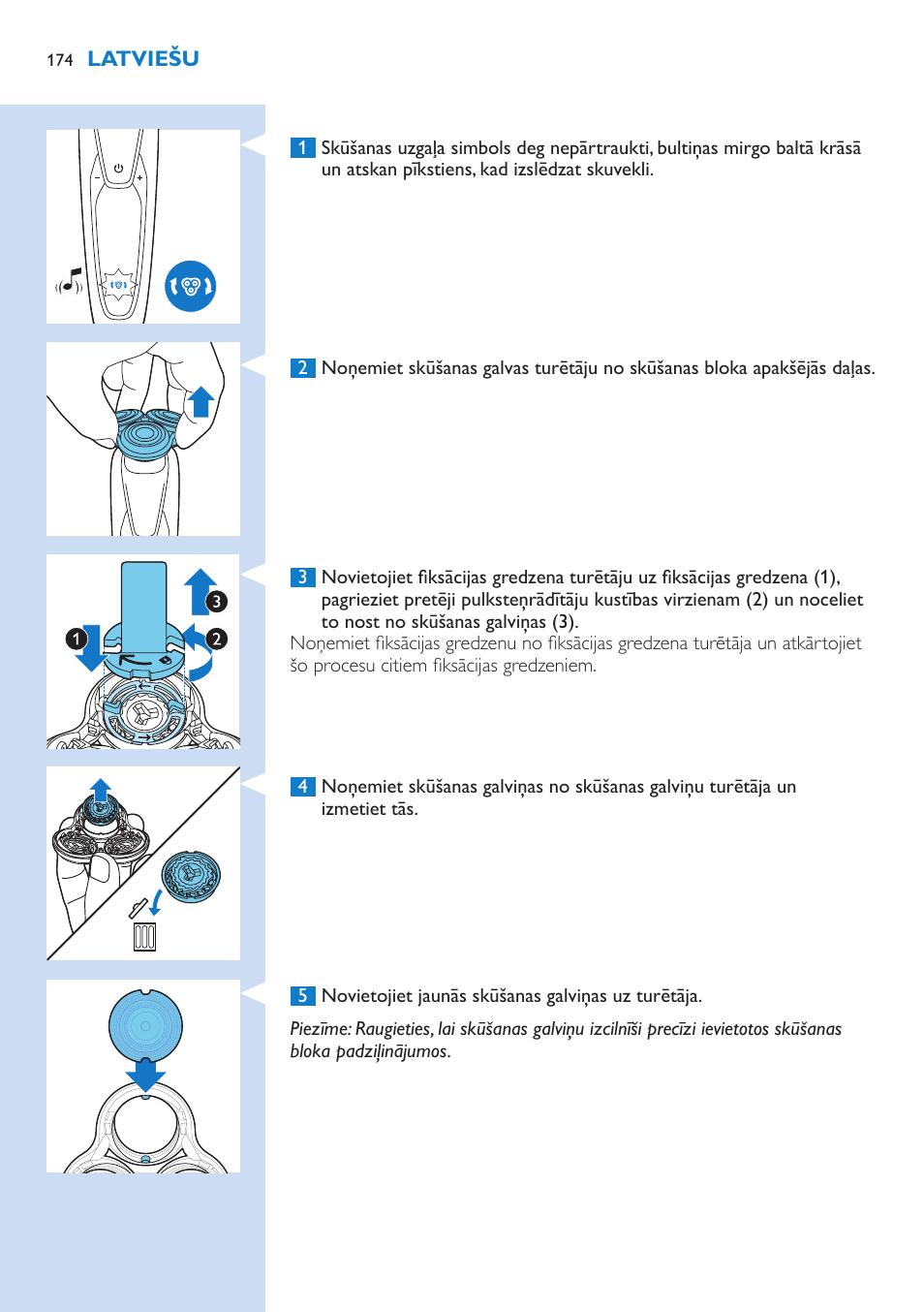 Philips Norelco SHAVER Series 9000 wet and dry electric shaver S9721-84 V-Track Precision Blades Contour Detect Technology SmartClean System PRO Digital User Interface with SmartClean System PRO and Aquatec Wet & Dry User Manual | Page 174 / 352