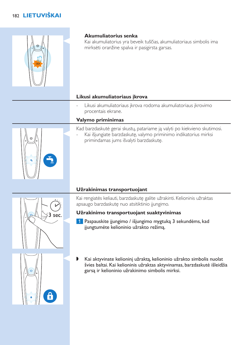 Philips Norelco SHAVER Series 9000 wet and dry electric shaver S9721-84 V-Track Precision Blades Contour Detect Technology SmartClean System PRO Digital User Interface with SmartClean System PRO and Aquatec Wet & Dry User Manual | Page 182 / 352